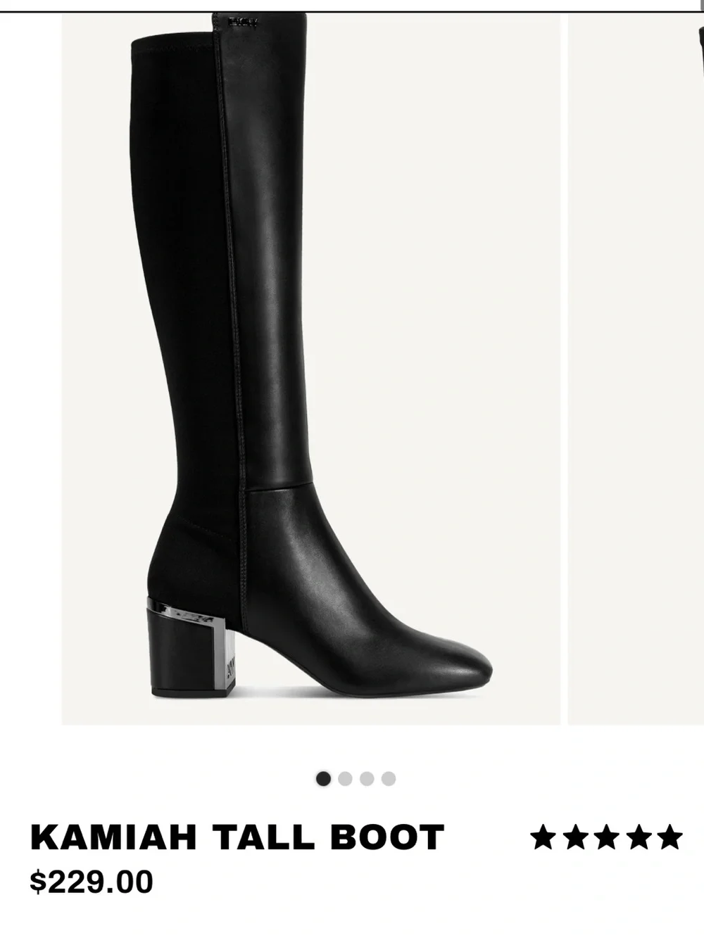 New DKNY Kamiah Knee High Boot Black 8.5